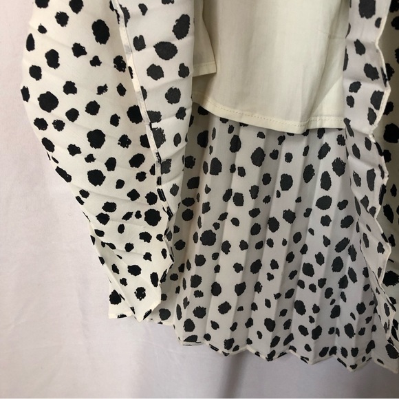 Altar’d state Women’s Skirt Pleated Lined Wide Band Front Tie Spotted - Picture 7 of 11